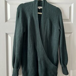 Loft Green Wrap Front Oversized Sweater Small